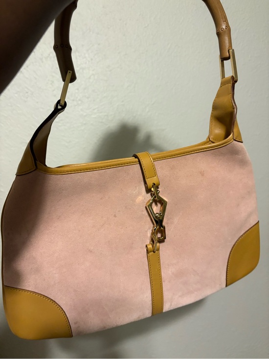 Gucci Handbags - Gucci Vintage Pink Suede Bamboo Jackie Bag